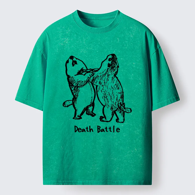 Tokyo-Tiger Groundhog Fighting Washed T-Shirt