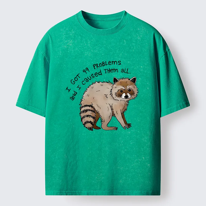Tokyo-Tiger Raccoon Funny Meme Washed T-Shirt