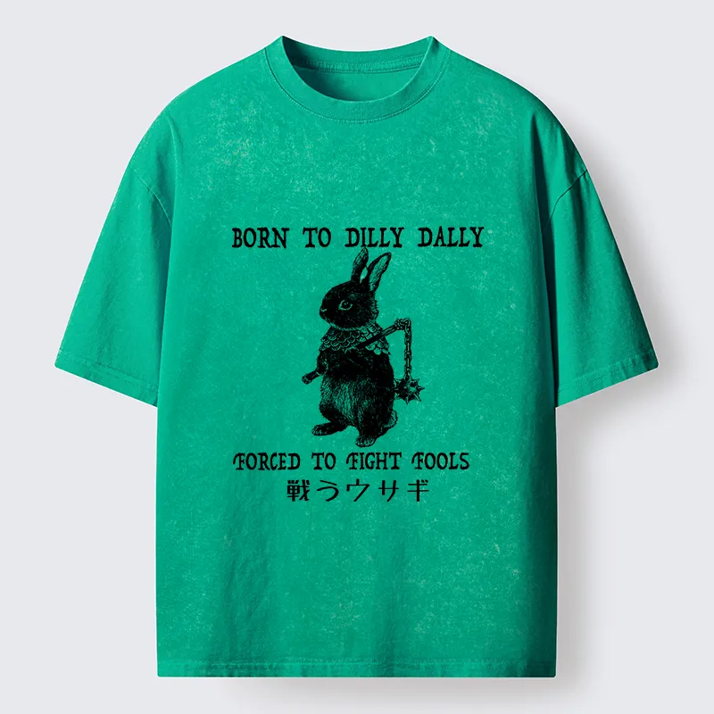 Tokyo-Tiger Fighting Rabbits Washed T-Shirt