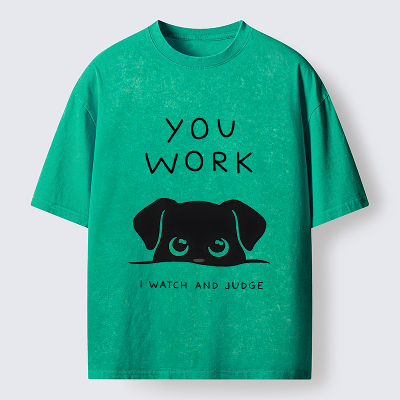 Tokyo-Tiger Dog Watching You Washed T-Shirt