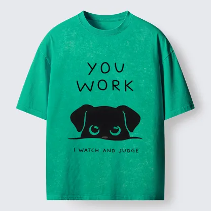 Tokyo-Tiger Dog Watching You Washed T-Shirt