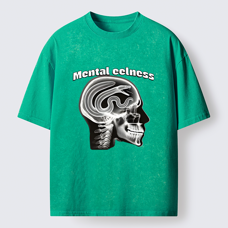 Tokyo-Tiger Mental Eelness Funny Washed T-Shirt