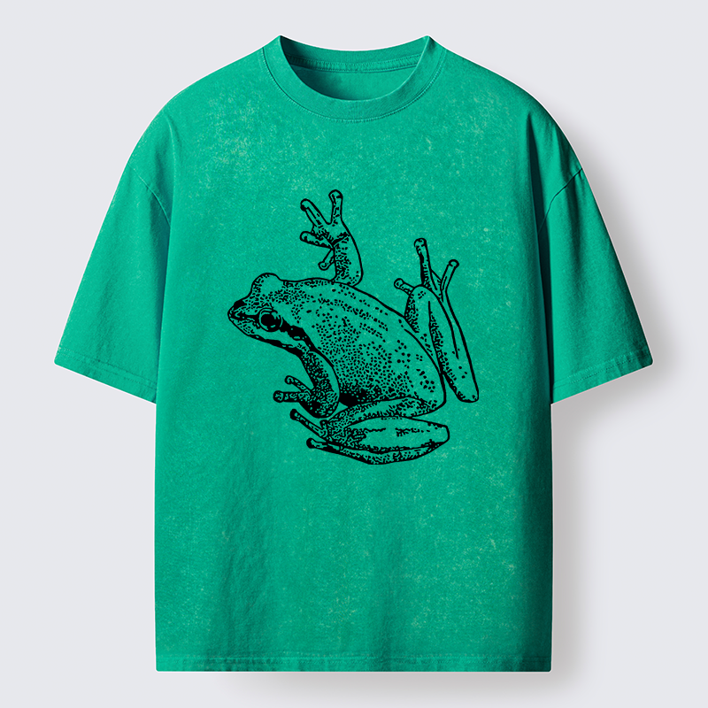 Tokyo-Tiger Frogs Lying On Clothes Washed T-Shirt