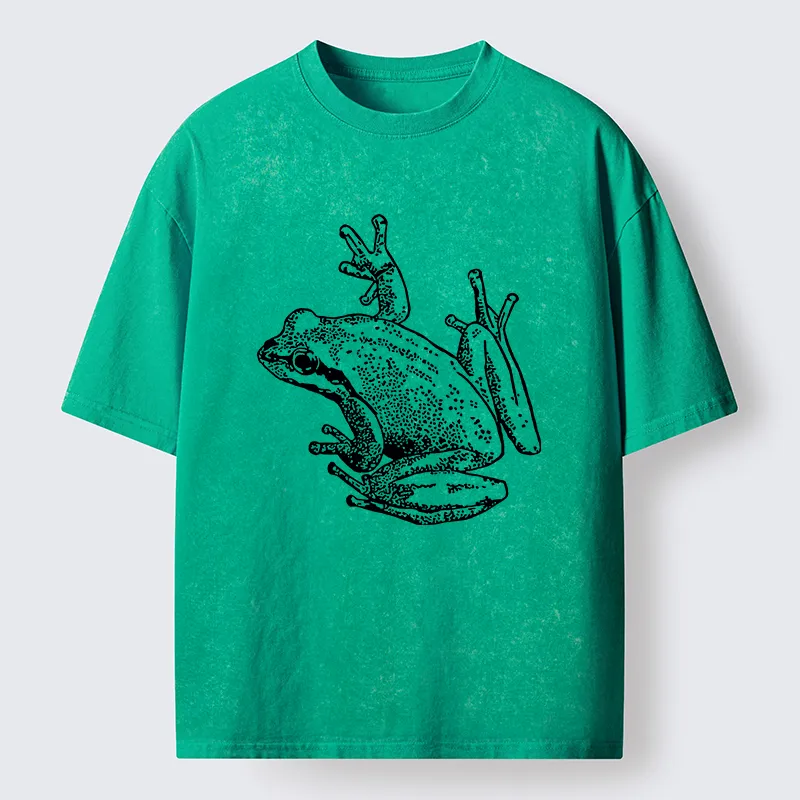 Tokyo-Tiger Frogs Lying On Clothes Washed T-Shirt