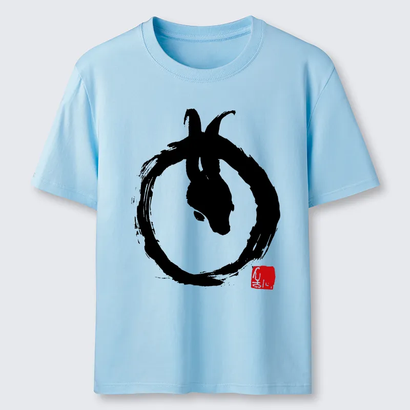 Tokyo-Tiger Ink Painting Zen Enso Rabbit Classic T-Shirt