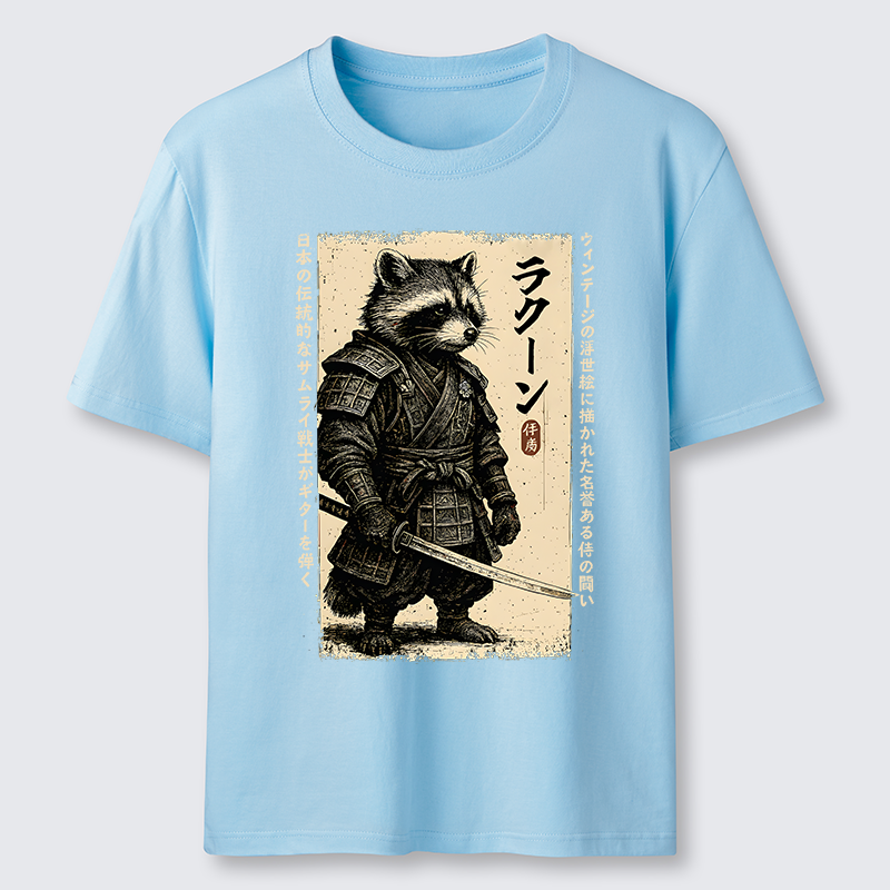 Tokyo-Tiger Raccoon Japanese Samurai Classic T-Shirt