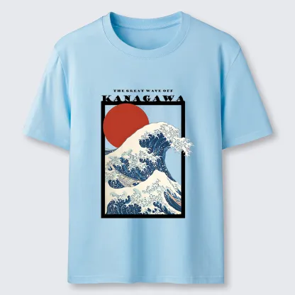 Tokyo-Tiger Minimalist Ukiyo-e Waves Classic T-Shirt