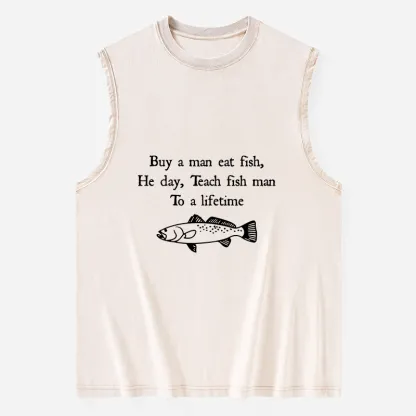 Tokyo-Tiger Man Eat Fish Meme Washed Tank