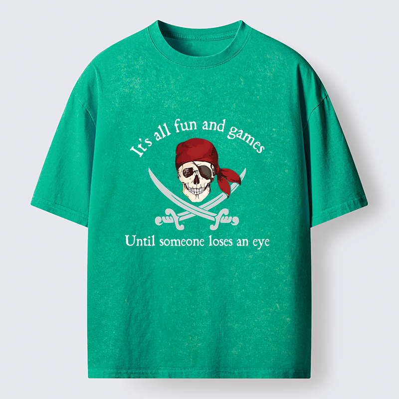 Tokyo-Tiger Humorous Pirates Washed T-Shirt