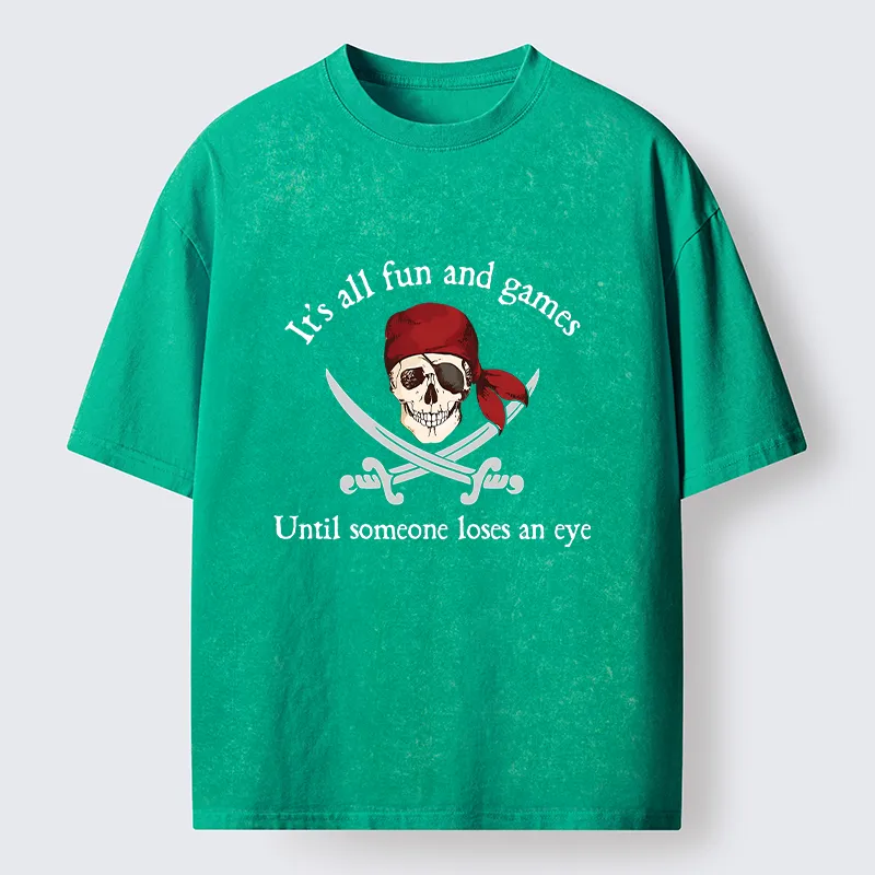 Tokyo-Tiger Humorous Pirates Washed T-Shirt