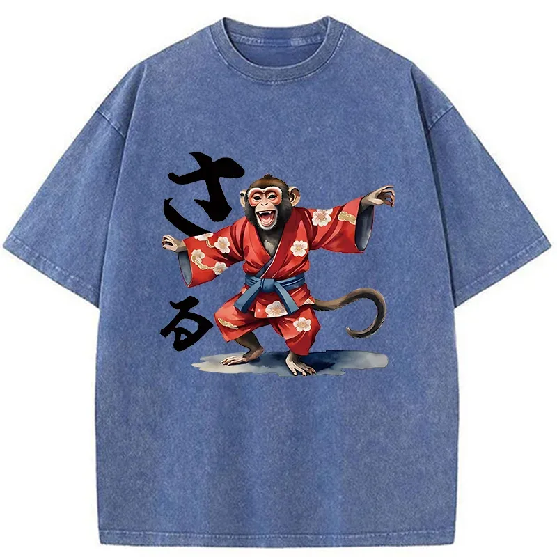 Tokyo-Tiger Dancing Monkey Washed T-Shirt