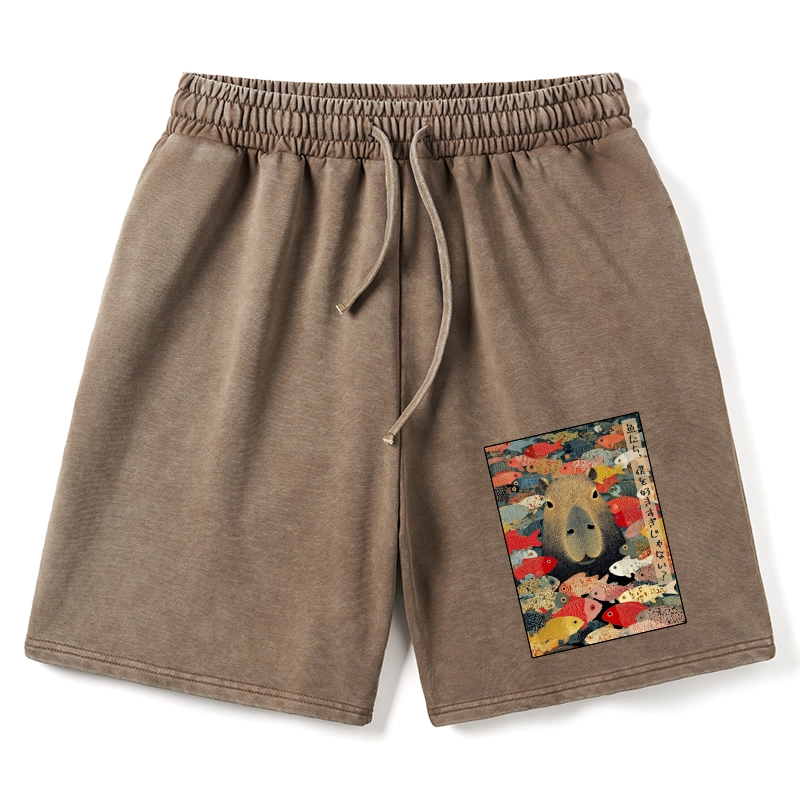 Tokyo-Tiger Am I Too Lovable? Washed Shorts