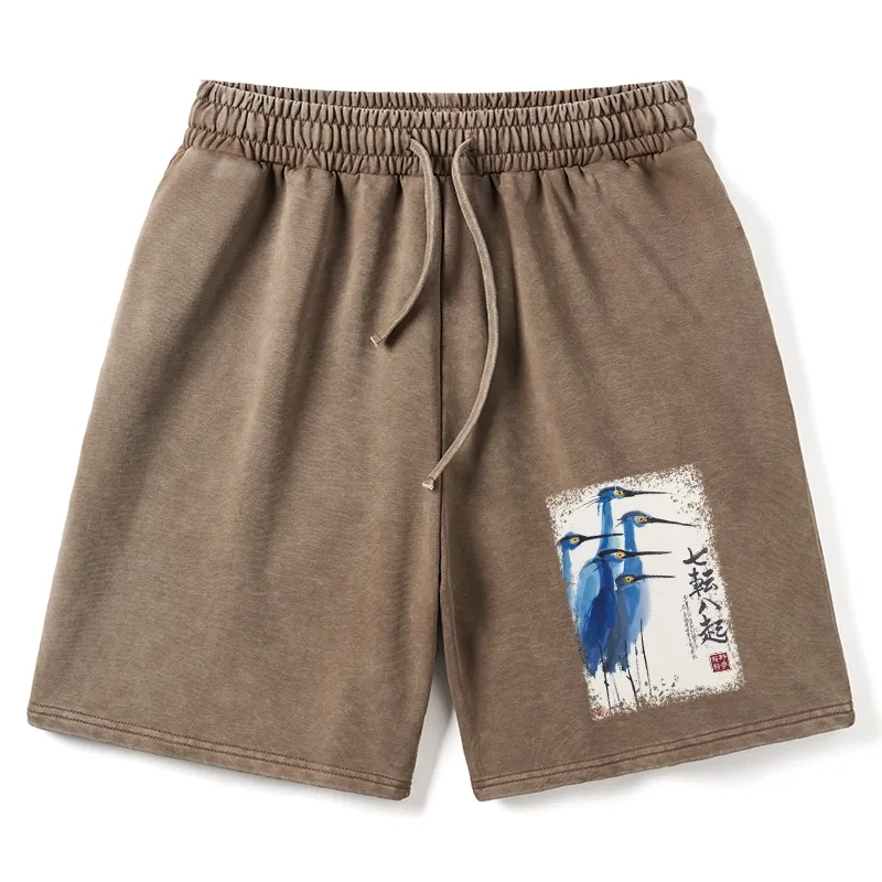 Tokyo-Tiger Wings That Never Yield Washed Shorts