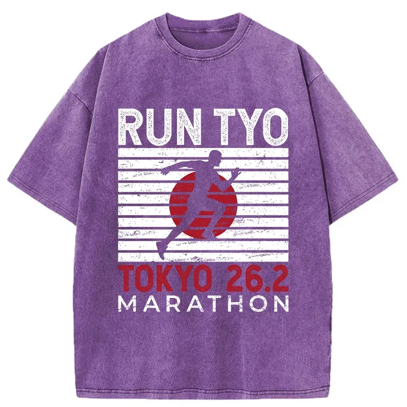 Tokyo-Tiger Tokyo Marathon Washed T-Shirt