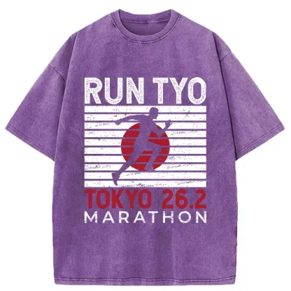 Tokyo-Tiger Tokyo Marathon Washed T-Shirt