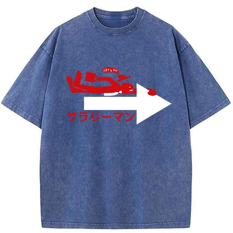 Tokyo-Tiger Let's Fly Salaryman Washed T-Shirt