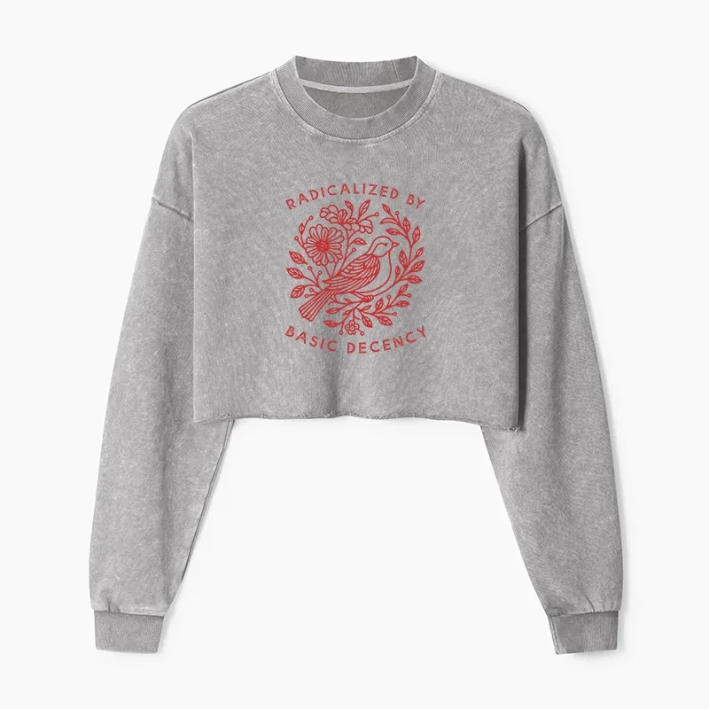 Tokyo-Tiger Pigeon That Was Moved Washed Crop Sweatshirt