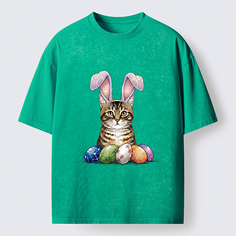 Tokyo-Tiger Easter Cat Washed T-Shirt