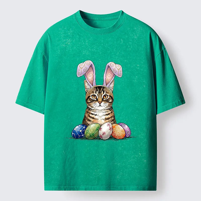 Tokyo-Tiger Easter Cat Washed T-Shirt