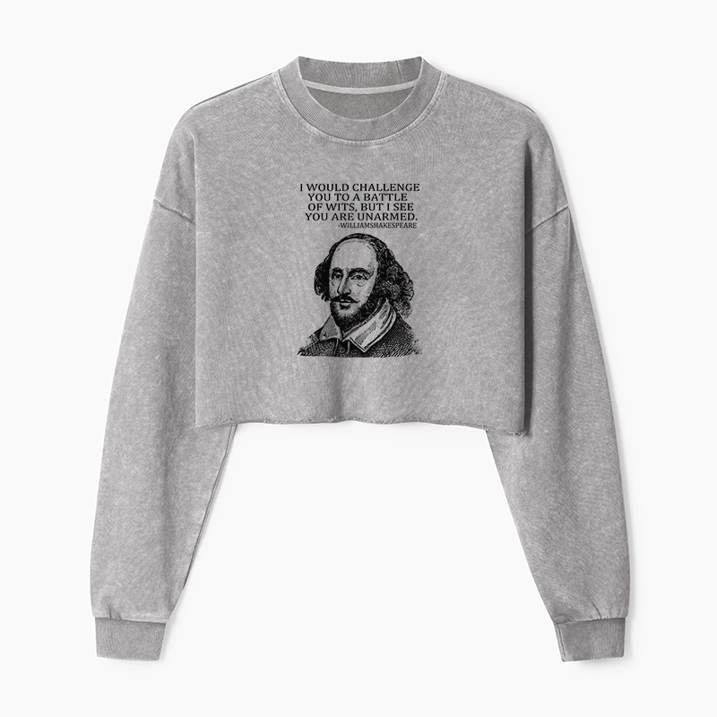 Tokyo-Tiger Your Intelligence Is Inferior To Mine Washed Crop Sweatshirt