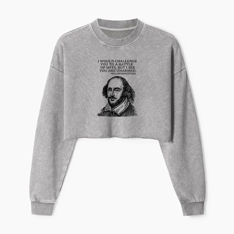 Tokyo-Tiger Your Intelligence Is Inferior To Mine Washed Crop Sweatshirt