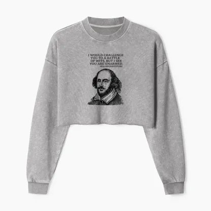 Tokyo-Tiger Your Intelligence Is Inferior To Mine Washed Crop Sweatshirt