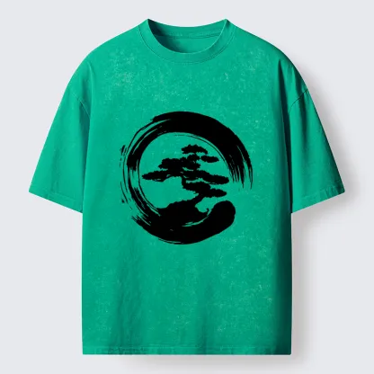 Tokyo-Tiger Zen Bonsai Washed T-Shirt