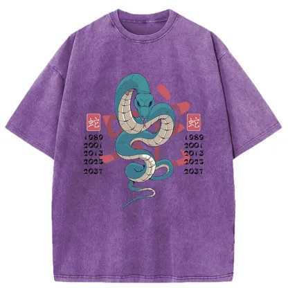 Tokyo-Tiger Celebrate The Years Of The Snake Washed T-Shirt