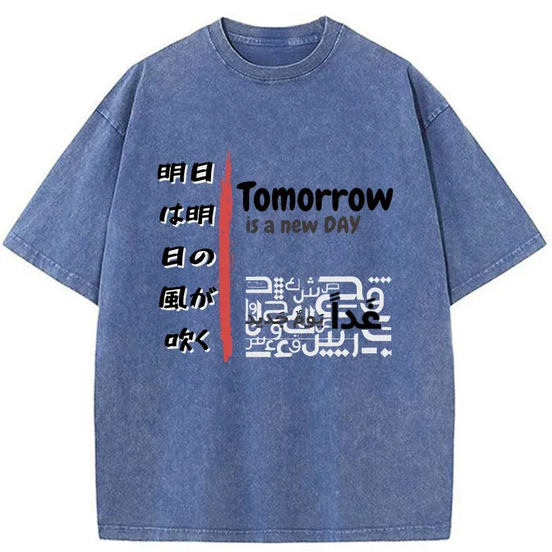 Tokyo-Tiger Japanese Proverb Washed T-Shirt