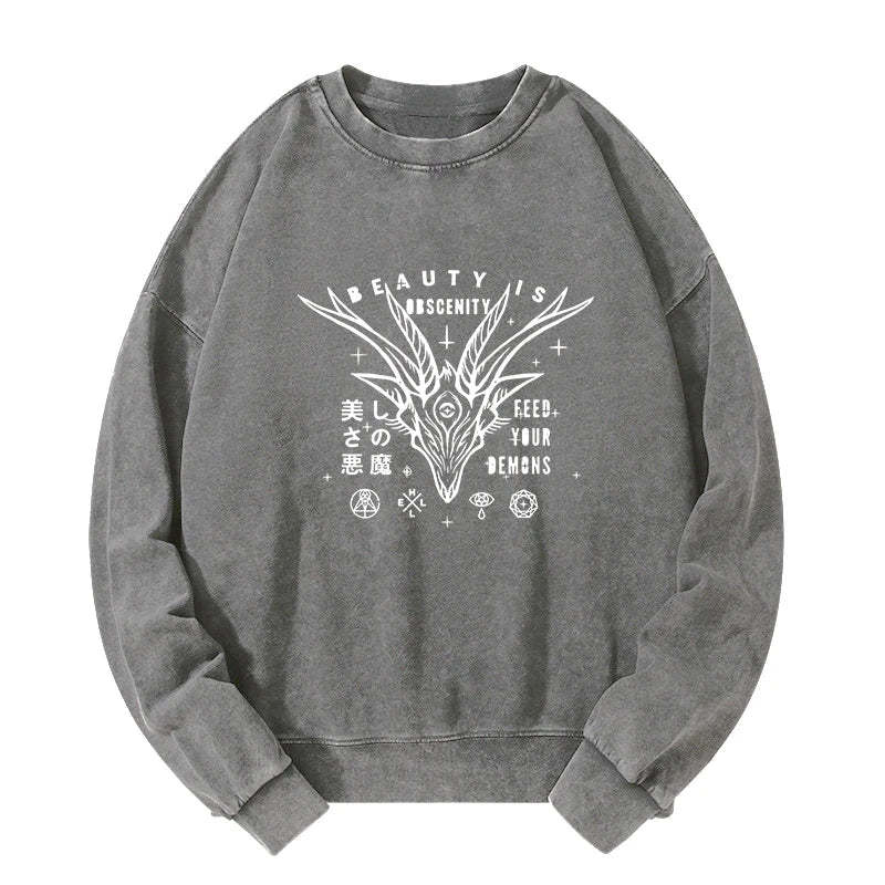 Tokyo-Tiger Beautiful Devil Japanese Washed Sweatshirt