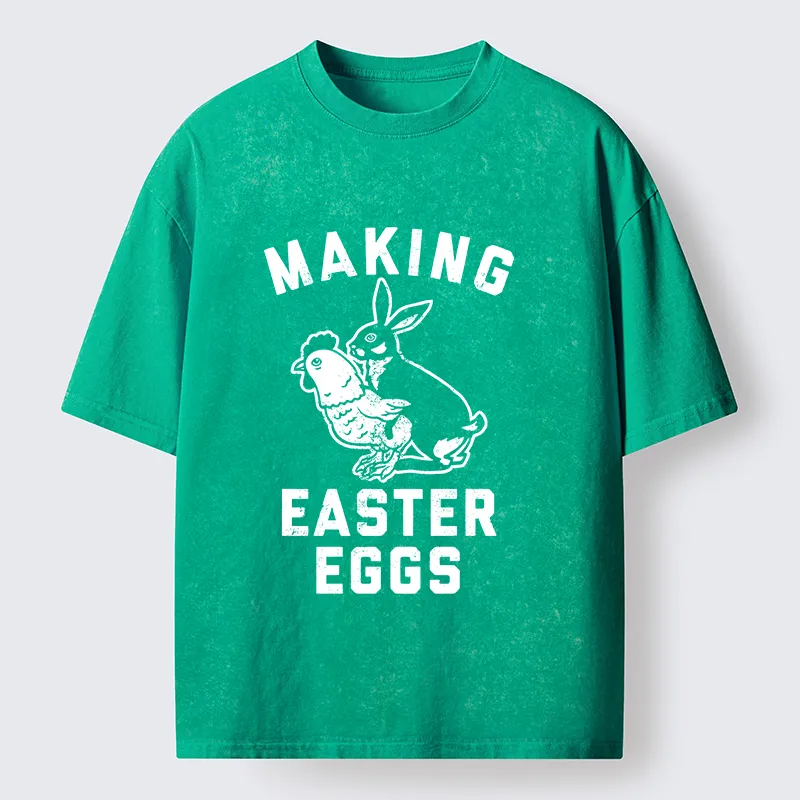 Tokyo-Tiger Making Eggs Easter Washed T-Shirt