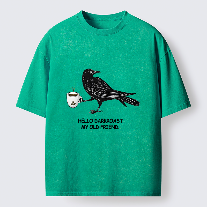 Tokyo-Tiger Raven Funny Washed T-Shirt