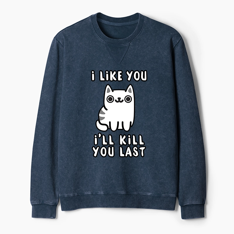 Tokyo-Tiger Cats And Humans Have A Love-hate Relationship Washed Terry Sweatshirt