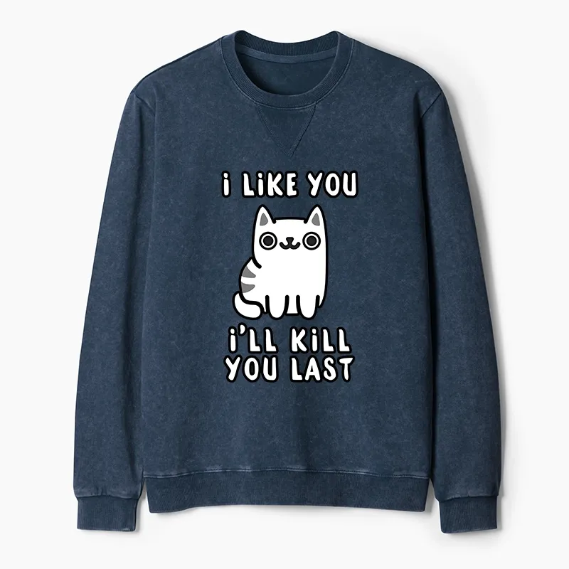 Tokyo-Tiger Cats And Humans Have A Love-hate Relationship Washed Terry Sweatshirt
