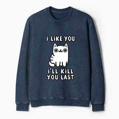 Tokyo-Tiger Cats And Humans Have A Love-hate Relationship Washed Terry Sweatshirt