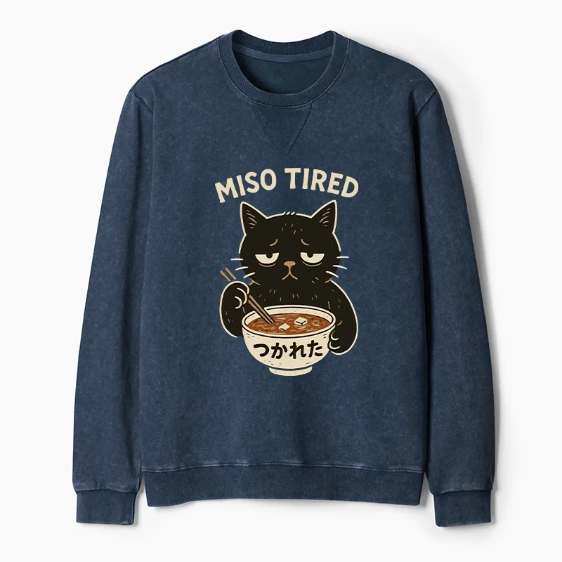 Tokyo-Tiger I’m So Tired Washed Terry Sweatshirt