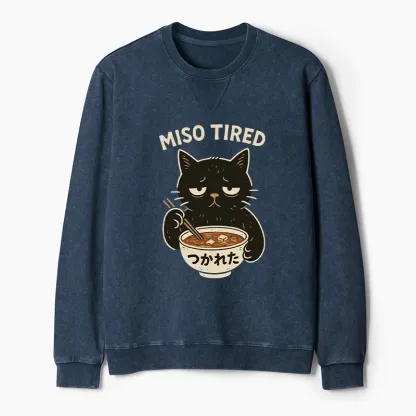 Tokyo-Tiger I’m So Tired Washed Terry Sweatshirt
