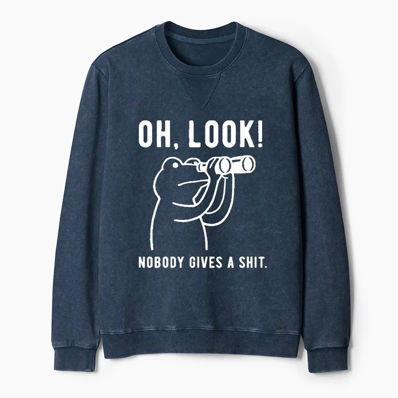 Tokyo-Tiger Frog of Indifference Washed Terry Sweatshirt