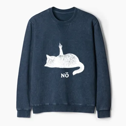 Tokyo-Tiger Cat Refused Washed Terry Sweatshirt