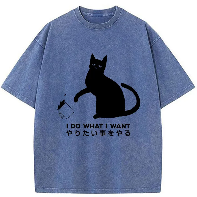 Tokyo-Tiger Tsundere Cat Japan Washed T-Shirt