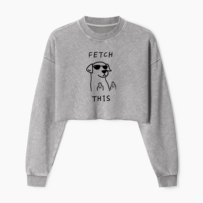 Tokyo-Tiger Rebellious Dog Washed Crop Sweatshirt