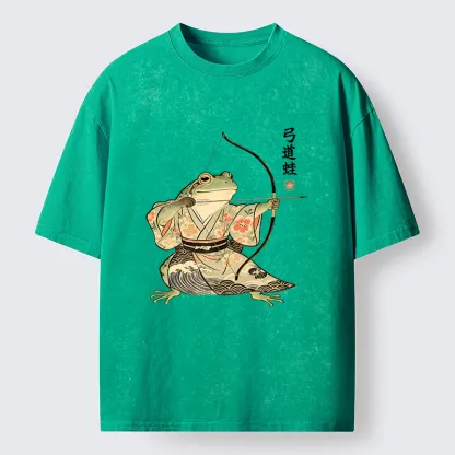 Tokyo-Tiger Frog Shooting Arrows Washed T-Shirt