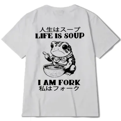 Tokyo-Tiger Life Is Soup I Am Fork Back Classic T-Shirt