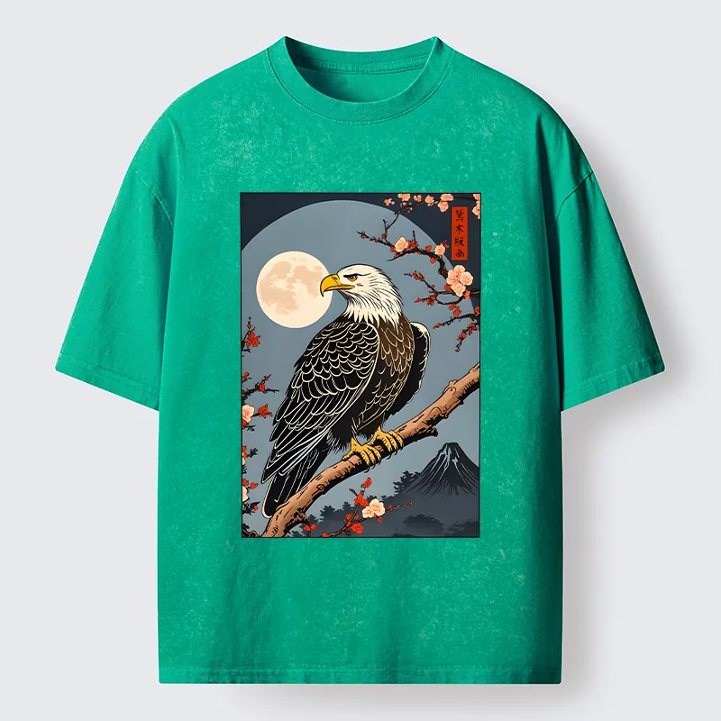 Tokyo-Tiger Ukiyo-e Eagle Washed T-Shirt