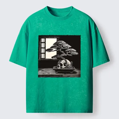 Tokyo-Tiger Horror Japanese Zen Washed T-Shirt