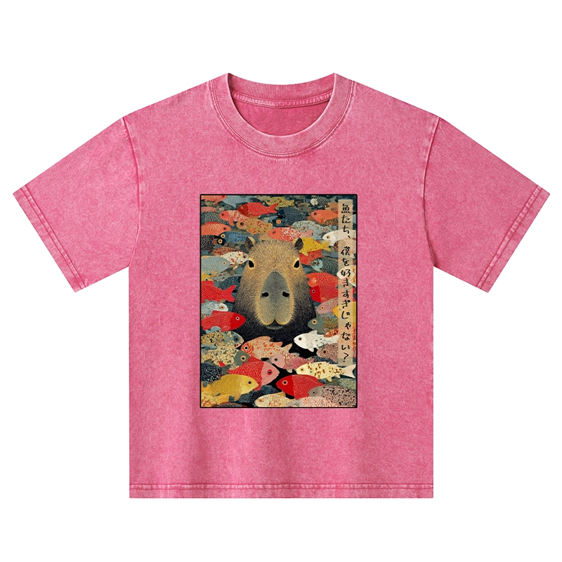 Tokyo-Tiger Am I Too Lovable? Kids Washed T-Shirt