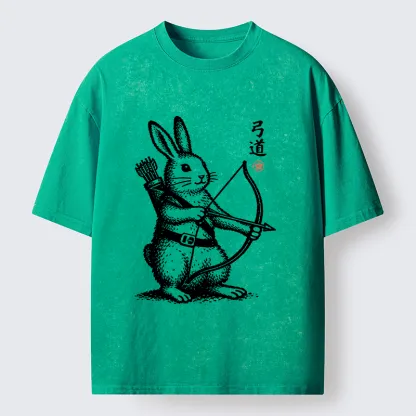 Tokyo-Tiger Rabbit Shooting Arrows Washed T-Shirt