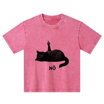 Tokyo-Tiger Cat Refused Kids Washed T-Shirt