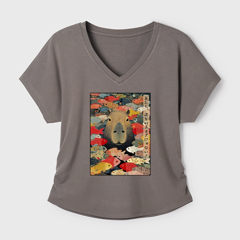 Tokyo-Tiger Am I Too Lovable? Modal Dolman Sleeve T-Shirt