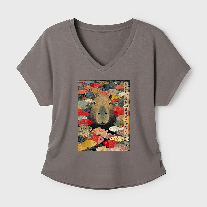 Tokyo-Tiger Am I Too Lovable? Modal Dolman Sleeve T-Shirt